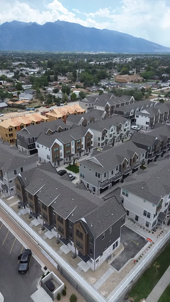 Aerial view of townhome community painted by FS Painting